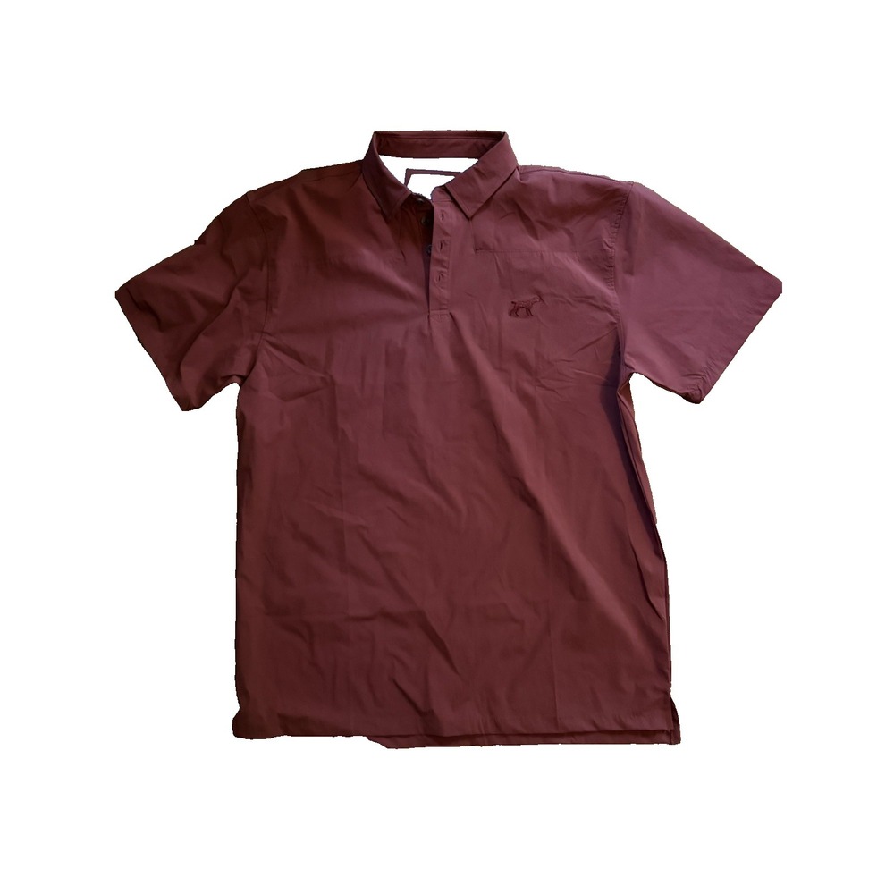 Fieldstone Men's Size Large Orange 1/4 Button polo